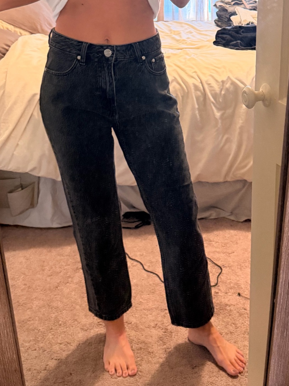 superdown Black Straight-Leg Jeans